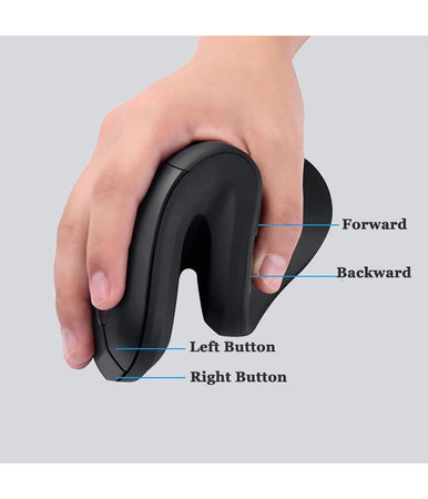 Mouse Verticale Per Mano Destra Da Gioco Ergonomico Polso Ottico Per Pc Nero