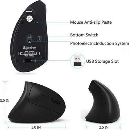 Mouse Verticale Wireless 2.4ghz Ergonomico Con 7 Luci Led Rgb Senza Fili W9002 Elettronica/Informatica/Accessori/Tastiere Mouse e periferiche di input/Mouse Trade Shop italia - Napoli, Commerciovirtuoso.it