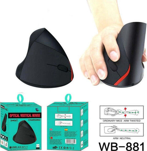 Mouse-Verticale-Wireless-Ergonomico-Polso-Gomito-Tennista-Tunnel-Carpale-6-Tasti