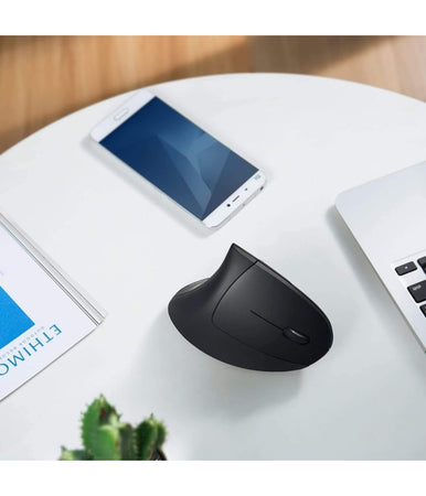 Mouse Verticale Wireless Senza Fili Impugnatura Verticale Design Ergonomico Nero