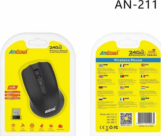 Mouse Wireless Ottico 2.4ghz Ricetrasmettitore Usb Ergonomico Computer Pc An-211 Elettronica/Informatica/Accessori/Tastiere Mouse e periferiche di input/Mouse Trade Shop italia - Napoli, Commerciovirtuoso.it