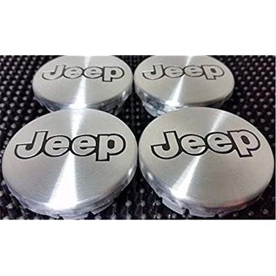 Set 4 Tappi JEEP 55mm Coprimozzo Cromo Compatibile Renegade Compass Wrangler Cerchi in Lega