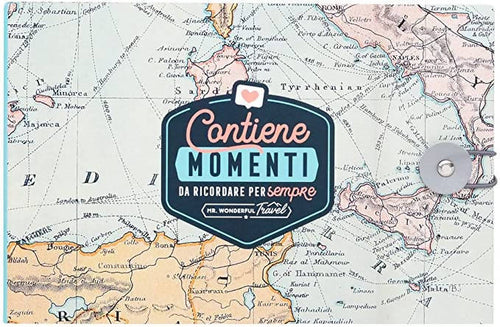 Mr-Wonderful Album Foto Viaggi Con Scritta  Contiene Momenti Da Ricordare per Sempre  Album Ricordi Fotografici a Tema Di Viaggio Con 64 Pagine Con 8 Fogli Di Adesivi Stickers