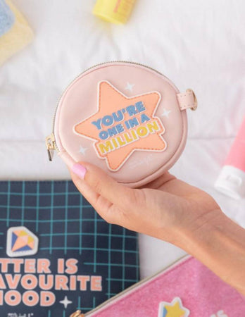 Mr-wonderful Set Di 3 Beauty Case Glitter Is My Favourite Mood Bustine Con Scritte E Zip Rifiniture Glitter