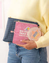Mr-wonderful Set Di 3 Beauty Case Glitter Is My Favourite Mood Bustine Con Scritte E Zip Rifiniture Glitter