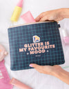 Mr-wonderful Set Di 3 Beauty Case Glitter Is My Favourite Mood Bustine Con Scritte E Zip Rifiniture Glitter