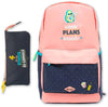 Mr Wonderful Set Zaino Rosa Scuola + Astuccio Triplo Tre Scomparti Set Scuola Rosa E Blu Good Plans Inside E Idea Geniale Set Scuola Completo Mr-Wanderful
