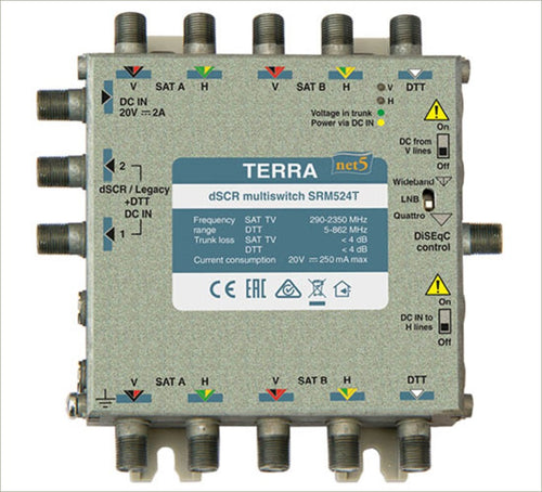 Multiswtich Ibrido 5 Vie 2 dcss/Legacy più TV passante HVHV/WB dCSS 16UB