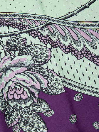 Gucci Pantaloni Palazzo in Seta con Stampa da donna