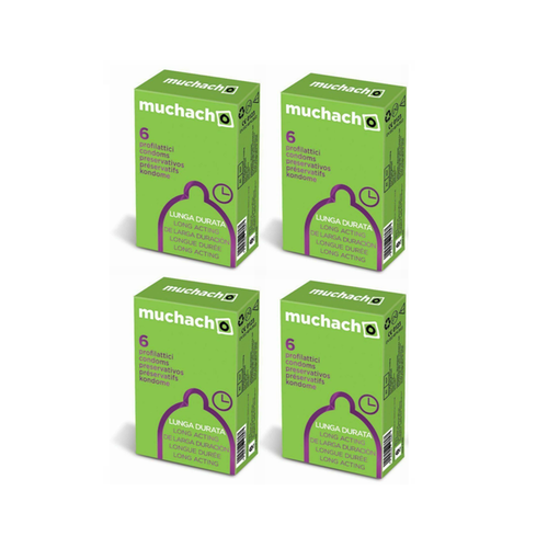 MUCHACHO LUNGA DURATA PROFILATTICI PRESERVATIVI TRASPARENTI RITARDANTI SENZA AROMA 6x4