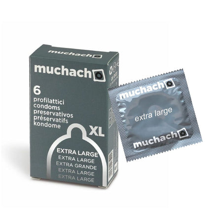 MUCHACHO XL PROFILATTICI PRESERVATIVI TRASPARENTI MISURA GRANDE SENZA AROMA 6x4