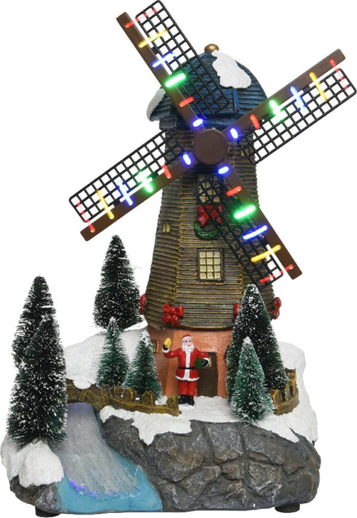 Mulino a vento edificio animato per villaggio di Natale con luci e movimento h 30 cm Casa e cucina/Decorazioni per interni/Addobbi e decorazioni per ricorrenze/Decorazioni natalizie/Oggettistica MagiediNatale.it - Altamura, Commerciovirtuoso.it