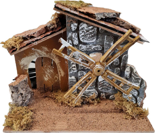 Mulino a vento per presepe in sughero e legno alimentato a corrente h 19 cm Casa e cucina/Decorazioni per interni/Addobbi e decorazioni per ricorrenze/Decorazioni natalizie/Presepi/Statuine e fondali per il presepe MagiediNatale.it - Altamura, Commerciovirtuoso.it