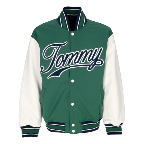 Tommy Hilfiger Giubbotto College Uomo Letterman Jacket Ext Court Green/multi da uomo