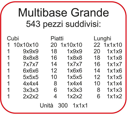 Multibase Grande - 543 Pz. Gioco Di Calcolo per Bambini Dida