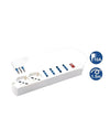 Multipresa 2 Prese Universali + 4 Bipasso 10/16a Spina 10a Cavo 1.5 Metri 80084