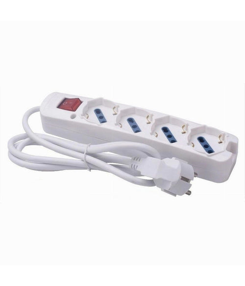 Multipresa 4 Uscite Universali Spina 16a Cavo 1.5mt Bianco Con Interruttore 80174n
