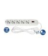 Multipresa 5 Uscite Universali Spina 10a Cavo 1.5mt Ciabatta Colore Bianco 80185n