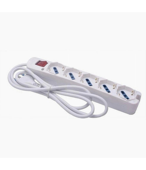 Multipresa 5 Uscite Universali Spina 16a Cavo 1.5 Mt Interruttore Bianco 80180n