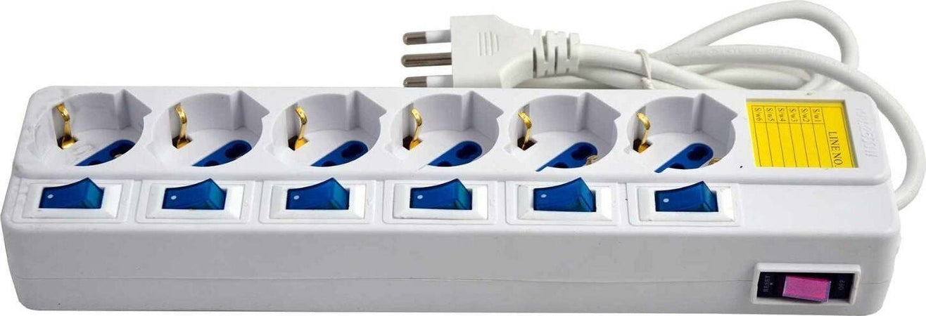 MULTIPRESA 6 POSTI SCHUKO BIPASS 10-16A CON 7 INTERRUTTORI PROTEZIONE BAMBINI Fai da te/Materiale elettrico/Multiprese Trade Shop italia - Napoli, Commerciovirtuoso.it
