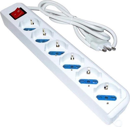 Multipresa-6-Posti-Schuko-Scarpetta-Spina-Ciabatta-Multi-Presa-Elettrica-Each
