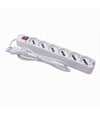 Multipresa 6 Uscite Universali Spina 16a Cavo 3mt Bianco Con Interruttore 80191n