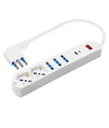 Multipresa 7 In 1 Usb A + C + 3 Prese Per Bipasso + 2 Schuko/eu Cavo 1,5mt 80080
