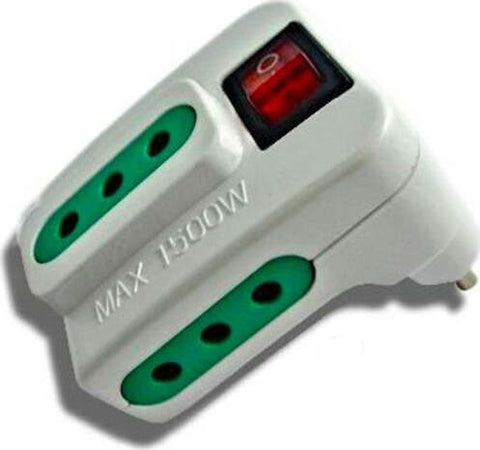 Multipresa-Adattatore-Elettrico-Tripla-Spina-10a-E-3-Prese--Con-Interruttore