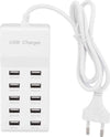 Multipresa Caricatore Rapido 50 Watt A 10 Porte Usb Dc5v T-10a08 Per Smartphone Fai da te/Materiale elettrico/Multiprese Trade Shop italia - Napoli, Commerciovirtuoso.it