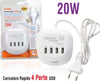 Multipresa Caricatore Ricarica Rapido 20w 4 Porte Usb T-4a04 Caricabatterie Multiporta Fai da te/Materiale elettrico/Multiprese Trade Shop italia - Napoli, Commerciovirtuoso.it