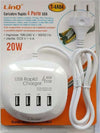 Multipresa Caricatore Ricarica Rapido 20w 4 Porte Usb T-4a04 Caricabatterie Multiporta Fai da te/Materiale elettrico/Multiprese Trade Shop italia - Napoli, Commerciovirtuoso.it