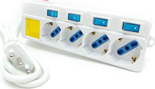 Multipresa ciabatta elettrica 4 posti con 5 interruttori protezione sovraccarico Fai da te/Materiale elettrico/Multiprese Trade Shop italia - Napoli, Commerciovirtuoso.it