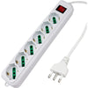 Multipresa Ciabatta Elettrica A 6 Posti Con Protezione Sovraccarico 250v 2500w
