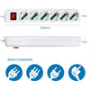 Multipresa Ciabatta Elettrica A 6 Posti Con Protezione Sovraccarico 250v 2500w