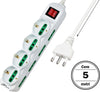 Multipresa-Ciabatta-Elettrica-Cavo-5M-Con-12-Posti-4-Prese-Schuko-10/16A-+-8-Prese-Bipasso-2P+T-10/16A-Interruttore-Extrastar