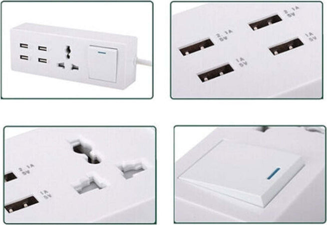 Multipresa Ciabatta Elettrica Con 1 Prese Universali 4 Usb Con Interruttore Fai da te/Materiale elettrico/Multiprese Trade Shop italia - Napoli, Commerciovirtuoso.it