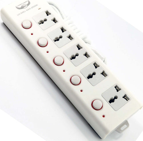 MULTIPRESA CIABATTA ELETTRICA PRESA 5 POSTI 5 INTERRUTTORI EU/UK/USA 2500W Fai da te/Materiale elettrico/Multiprese Trade Shop italia - Napoli, Commerciovirtuoso.it