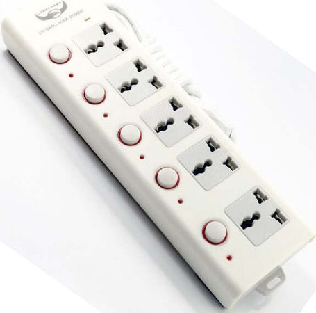 Multipresa Ciabatta Elettrica Presa 5 Posti 5 Interruttori Eu/uk/usa 2500w Fai da te/Materiale elettrico/Multiprese Trade Shop italia - Napoli, Commerciovirtuoso.it