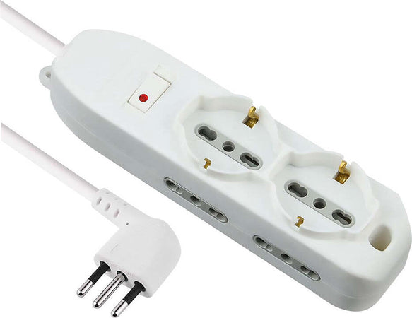 MULTIPRESA-CON-INTERRUTTORE-2-Schuko-+-4-Bival.10/16A---62047-Electraline