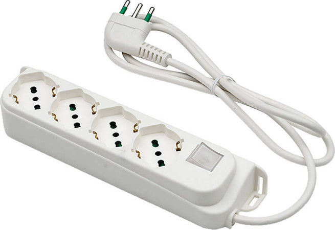 MULTIPRESA-CON-INTERRUTTORE-6-uscite-/-spina-2P+T-16A---bianca-Fanton