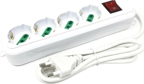 Multipresa-Elettrica-4-Posti-Ciabatta-Scarpetta-Multi-Presa-Spina-Bipasso-Each