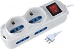MULTIPRESA ELETTRICA 6 POSTI CON INTERRUTTORE E CAVO 4 SPINE ITALIANE + 2 SHUKO Fai da te/Materiale elettrico/Multiprese Trade Shop italia - Napoli, Commerciovirtuoso.it