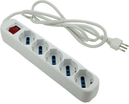 Multipresa Elettrica Ciabatta 5 Ingressi Bipasso Schuko 10 16a Interruttore Fai da te/Materiale elettrico/Multiprese Trade Shop italia - Napoli, Commerciovirtuoso.it