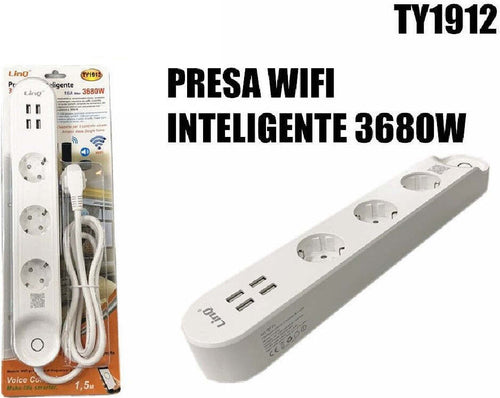 Multipresa Intelligente Corrente Wifi Domotica Android Ios 4 Usb 16a 3680w Ty1912 Fai da te/Materiale elettrico/Multiprese Trade Shop italia - Napoli, Commerciovirtuoso.it