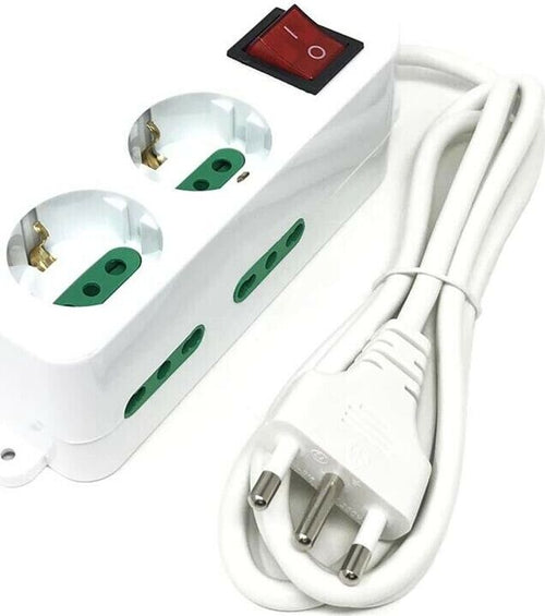 Multipresa-Scarpetta-Elettrica-6-Posti-2-Schuko-4-Bipasso-Ciabatta-Multi-Presa-Each