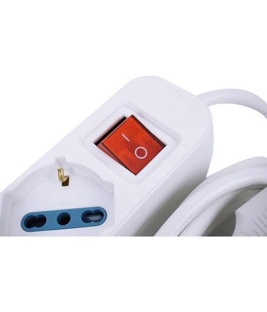 Multipresa Shuko Bipasso 10 E 16 Amp 5 Posti Ciabatta Elettrica Con Interruttore