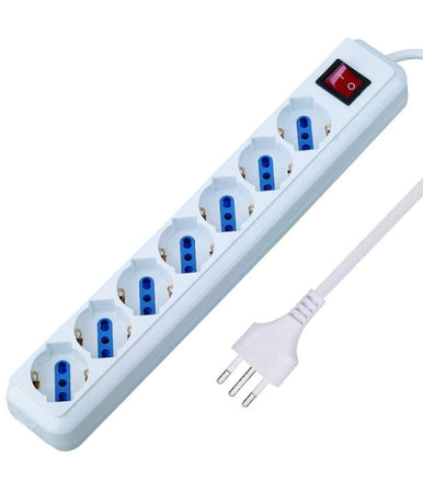 Multipresa Shuko Bipasso 10 E 16 Amp 6 Posti Ciabatta Elettrica Con Interruttore