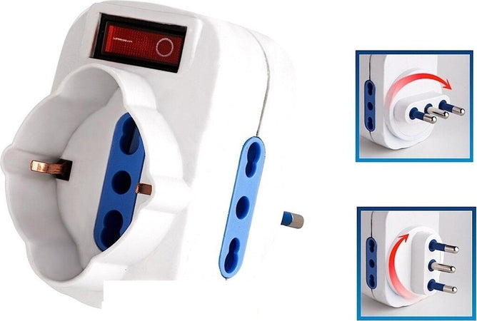 Multipresa Spina tripla rotante 16A a presa schuko con interruttore per led Fai da te/Materiale elettrico/Multiprese Trade Shop italia - Napoli, Commerciovirtuoso.it