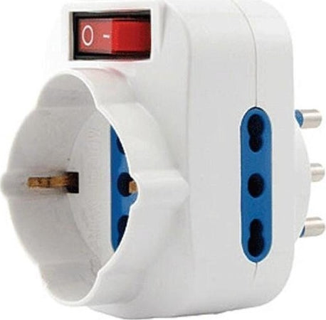 Multipresa Spina tripla rotante 16A a presa schuko con interruttore per led Fai da te/Materiale elettrico/Multiprese Trade Shop italia - Napoli, Commerciovirtuoso.it