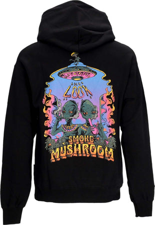 MUSHROOM-Felpa-Cappuccio-Uomo-Alien-Smoke-Hoodie-Black-da-uomo